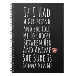 Caderno Espiral Presentes Engraçados de Anime Fofo Para Ele Homens