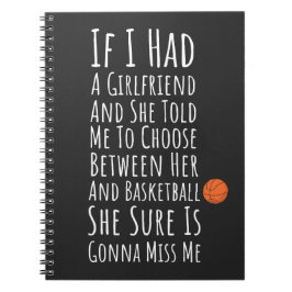 Caderno Espiral Presentes Engraçados de Basquete Para Ele Meninos 