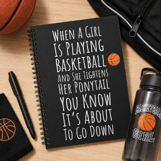 Caderno Espiral Presentes Engraçados de Basquete para Garotas Adol