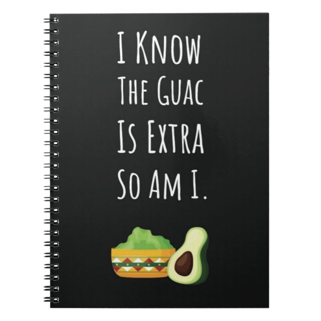 Caderno Espiral Presentes Engraçados de Guacamole Comida Mexicana  (Frente)