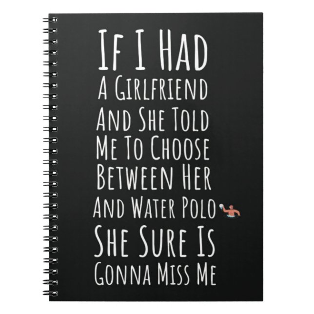 Caderno Espiral Presentes Engraçados Para Jogadores De Polo Aquáti (Frente)