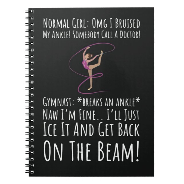 Caderno Espiral Presentes Engraçados para Meninas de Ginástica Par (Frente)