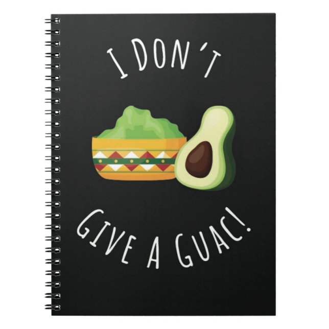 Caderno Espiral Presentes Engraçados Temáticos de Guacamole Comida (Frente)
