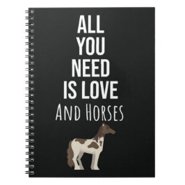 Caderno Espiral Presentes Equinos Fofos Para Amantes de Cavalos Pô