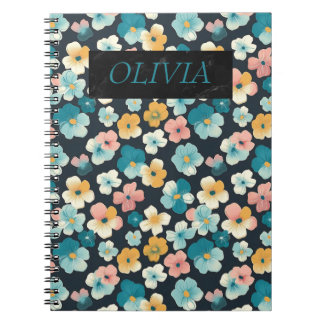 Caderno Espiral Presentes Florais Elegante Cottagecore