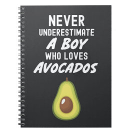 Caderno Espiral Presentes Fofos de Abacate para Meninos Guacamole