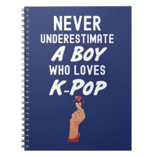 Caderno Espiral Presentes Kpop Azul Marinho Para Menino Para Crian
