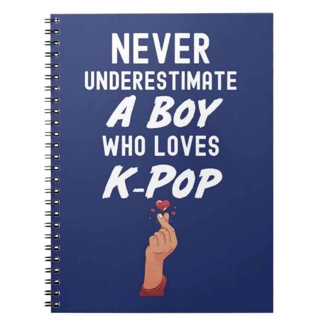 Caderno Espiral Presentes Kpop Azul Marinho Para Menino Para Crian (Frente)