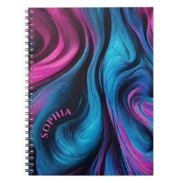 Caderno Espiral Presentes Modernos para o Azul-Ela e a Fúcsia