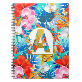 Caderno Espiral Presentes para a festa de casamento de flores trop
