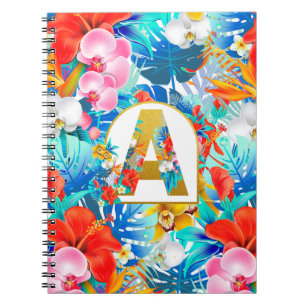 Caderno Espiral Presentes para a festa de casamento de flores trop
