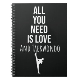 Caderno Espiral Presentes Para Aluno de Taekwondo Lutando Autodefe