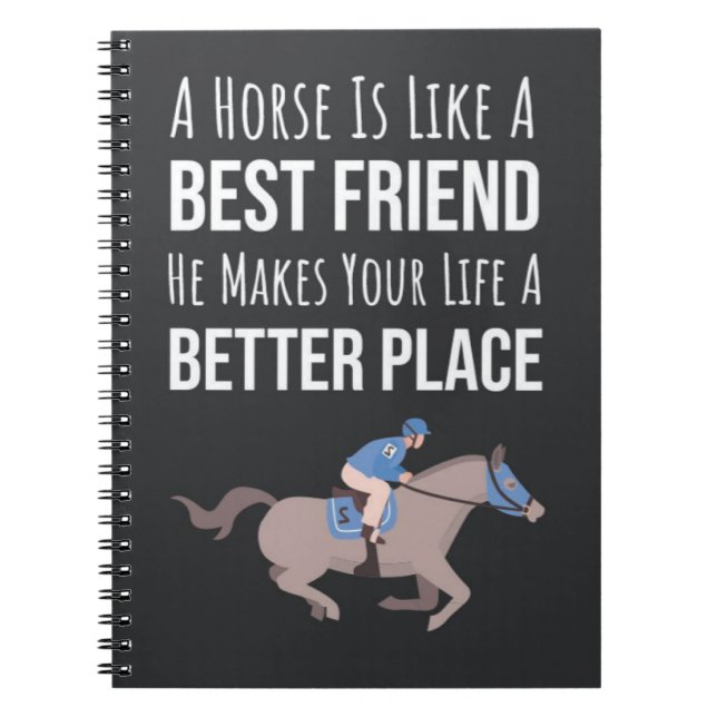 Caderno Espiral Presentes para Amantes de Cavalos Cavaleiro Equino (Frente)