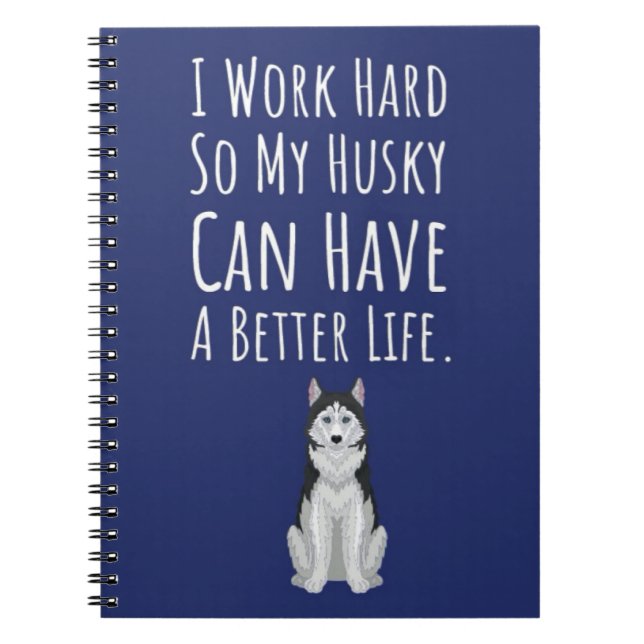 Caderno Espiral Presentes Para Donos de Husky Amantes de Cães Sibe (Frente)