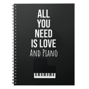 Caderno Espiral Presentes Para Entusiastas de Piano Tocador de Mús