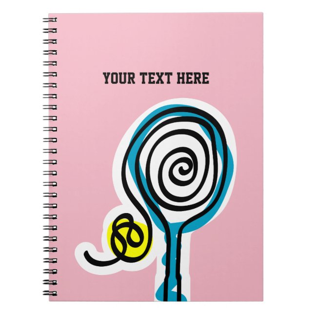 Caderno Espiral Presentes personalizados do livro de notas de têni (Frente)