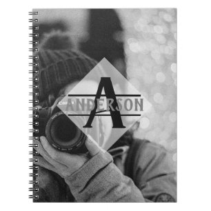 Caderno Espiral Presentes personalizáveis do Monograma FOTO Moder