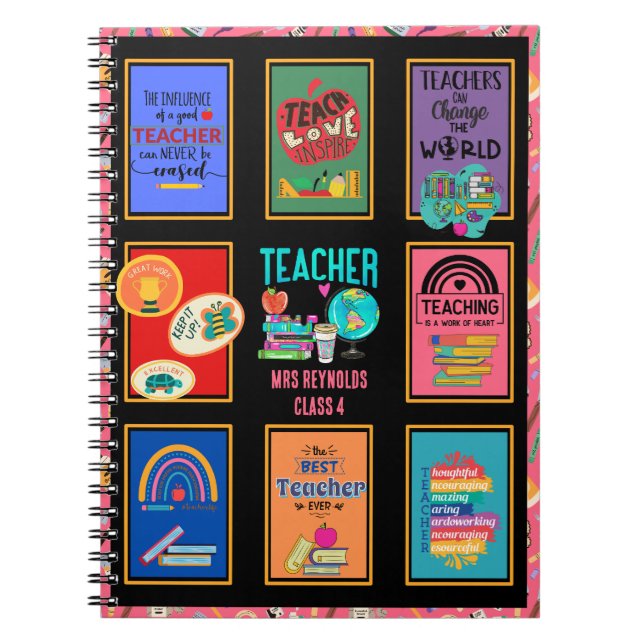 Caderno Espiral Presentes Professor Citações Engraçadas Apreciação (Frente)