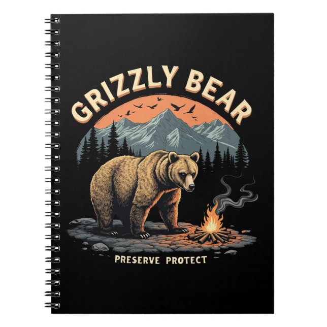 Caderno Espiral Preservar e Proteger o Urso Pardo (Frente)