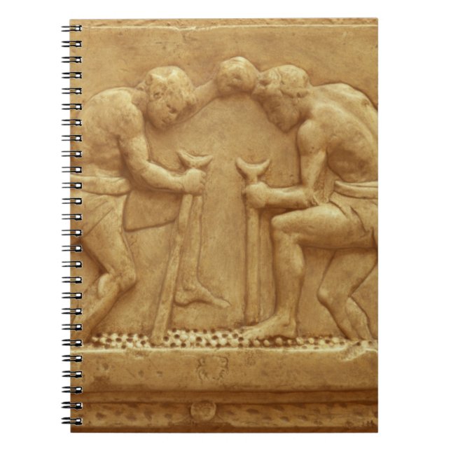 Caderno Espiral Pressionando as uvas (mármore) (Frente)