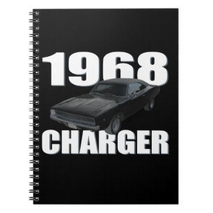 Caderno Espiral preto do rt do carregador de 1968 rodeios