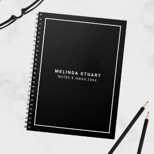 Caderno Espiral Preto e Branco minimalista moderno