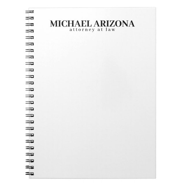 Caderno Espiral Preto e Branco Minimalista Simples Plano (Frente)
