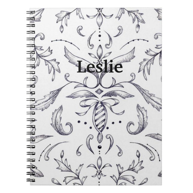 Caderno Espiral Preto e branco personalizados para o notebook (Frente)