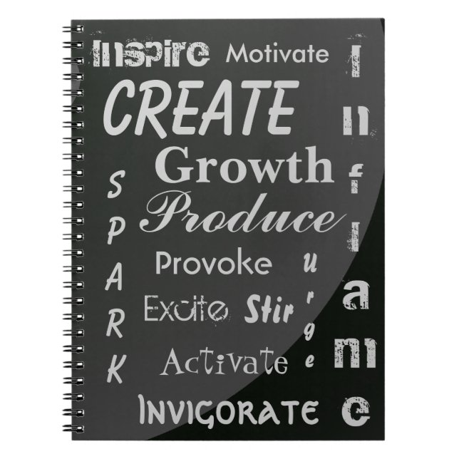 Caderno Espiral Preto e Cinza (Frente)