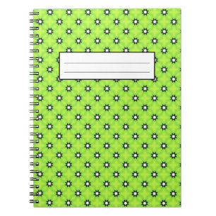 Caderno Espiral Preto e estrelas brancas