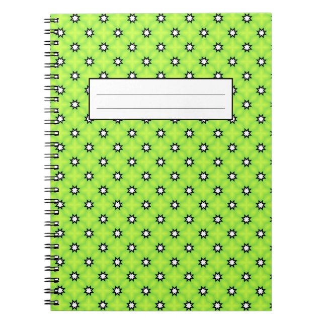 Caderno Espiral Preto e estrelas brancas (Frente)