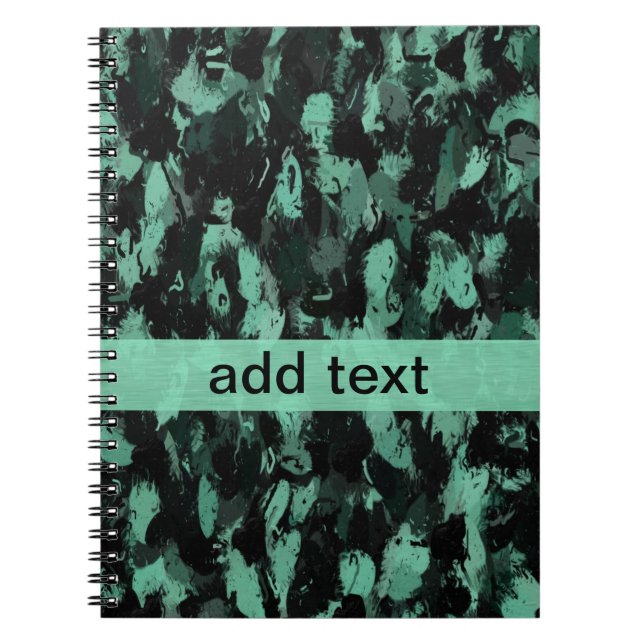 Caderno Espiral Preto e Teal (Frente)