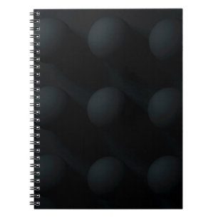 Caderno Espiral Preto em círculos pretos