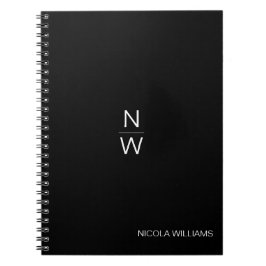 Caderno Espiral Preto Minimalista Simples Moderno Profissional