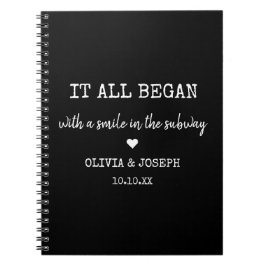 Caderno Espiral Preto Personalizado Onde Tudo Começou Dia de os na