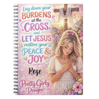 Caderno Espiral Pretty Girly Inspirational Floral Christian Jesus