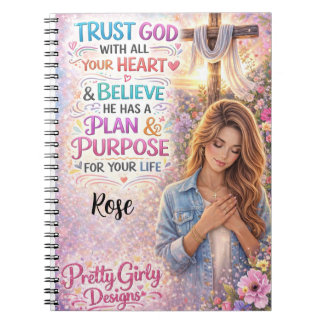 Caderno Espiral Pretty Girly Inspirational Floral Christian Jesus