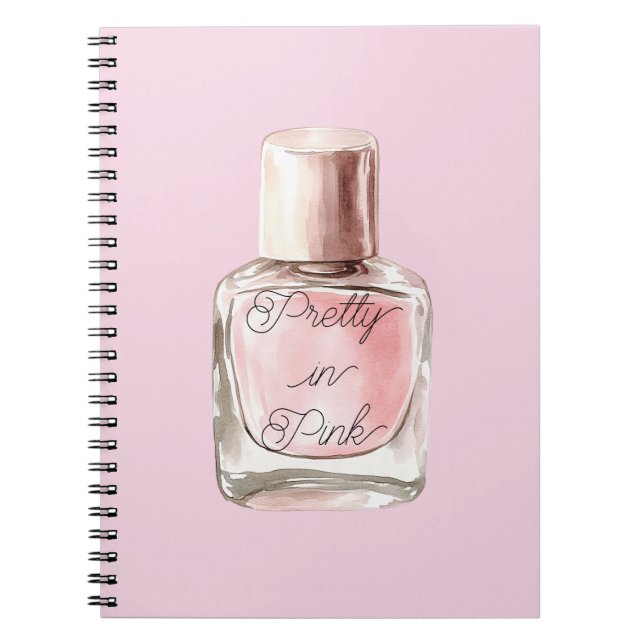 Caderno Espiral Pretty in Pink Nail Polish (Frente)