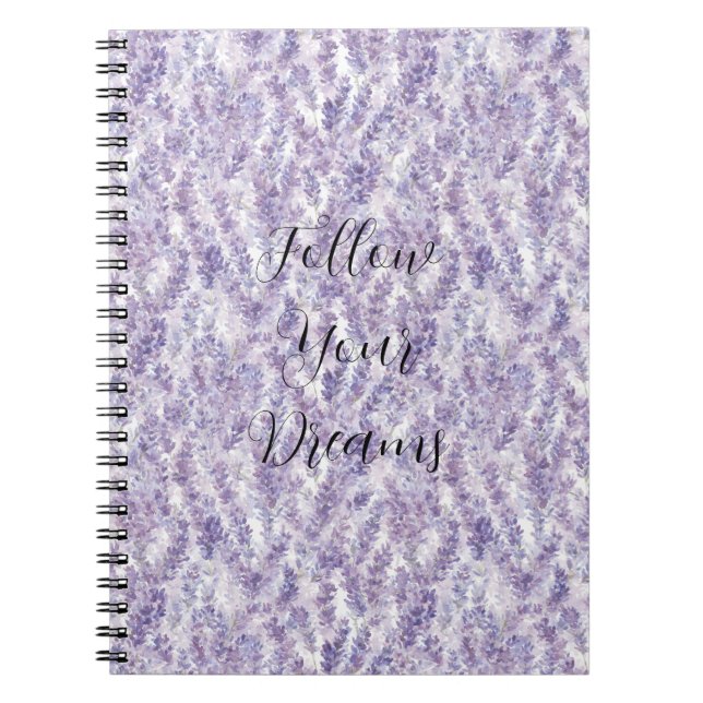 Caderno Espiral Pretty Lavender Flowers   (Frente)