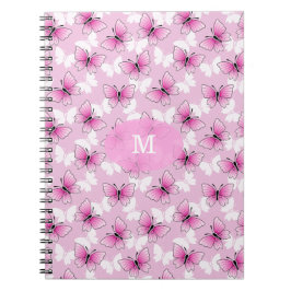 Caderno Espiral Pretty Pink Butterfly Kawaii Spiral Notebook