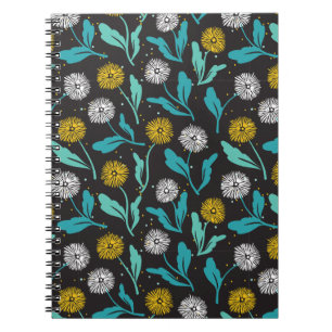 Caderno Espiral Primavera Dandelion Flores e Folhas Design