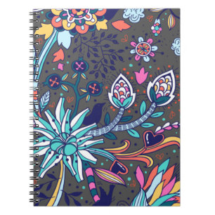Caderno Espiral Primavera De Padrões Invioláveis E Florais