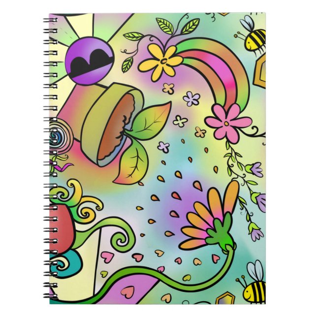 Caderno Espiral Primavera Doodles (Frente)