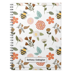 Caderno Espiral Primavera Floral Daffodil & Bebês   Personalizado