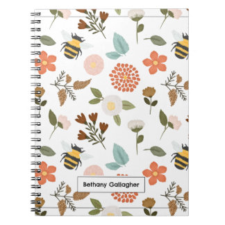 Caderno Espiral Primavera Floral Daffodil & Bebês | Personalizado