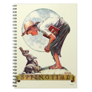 Caderno Espiral Primavera, menino 1935 com coelho
