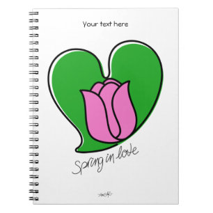 Caderno Espiral Primavera no Amor - Tulipas Rosa