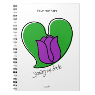Caderno Espiral Primavera no Amor - Tulipas Roxas