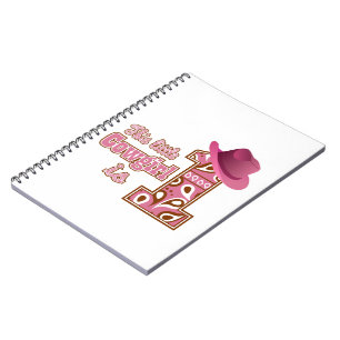 Caderno Espiral Primeiro aniversario Cowgirl