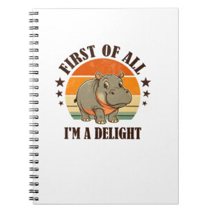 Caderno Espiral Primeiro de tudo, sou um bebê delicioso Hippo Moo